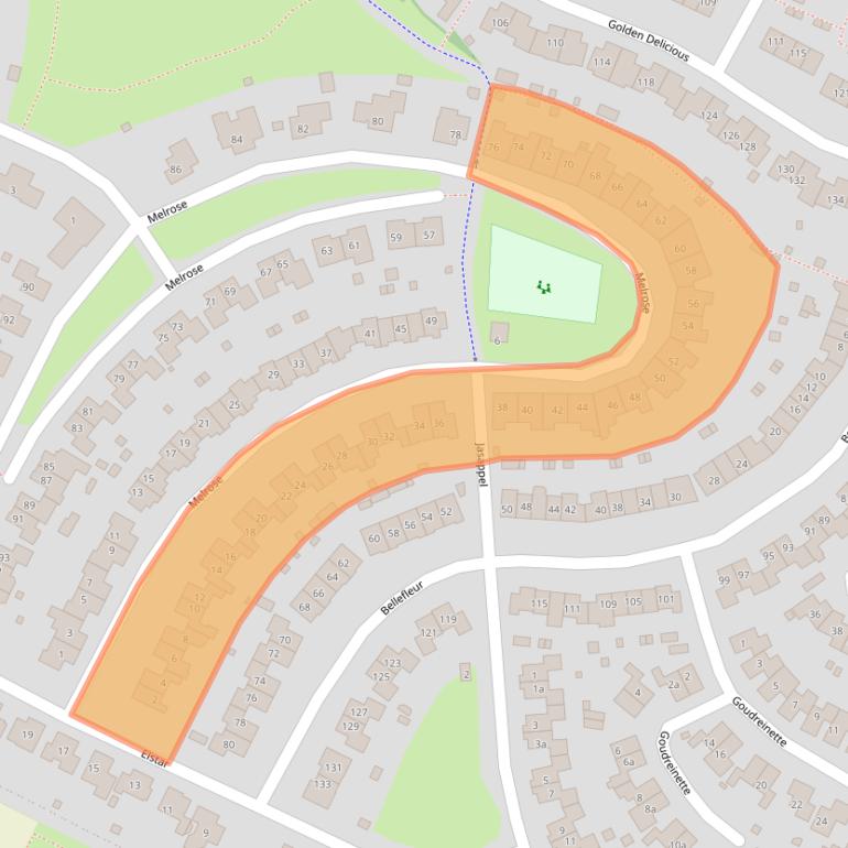 Kaart van postcodegebied 6922BD.
