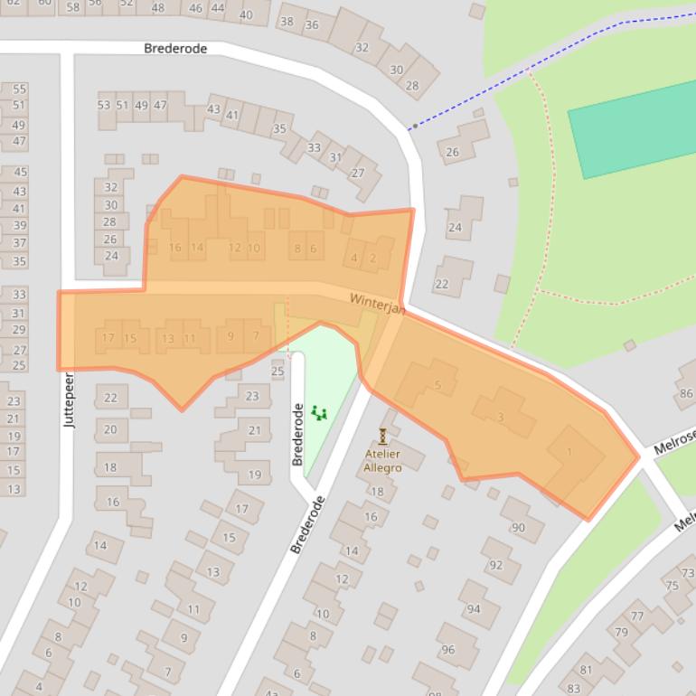 Kaart van postcodegebied 6922BK.