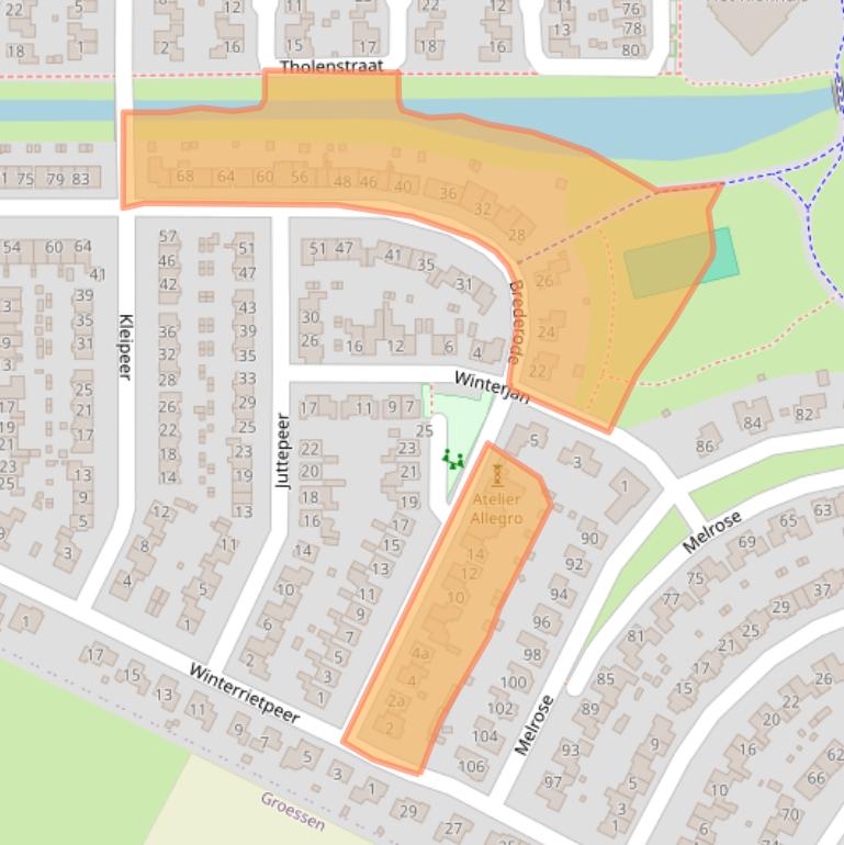 Kaart van postcodegebied 6922BM.