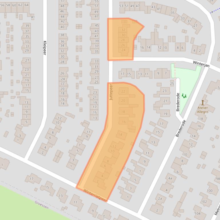 Kaart van postcodegebied 6922BS.