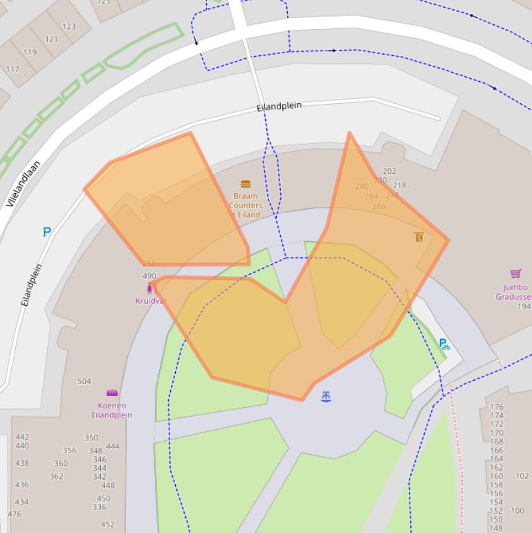 Kaart van postcodegebied 6922EP.