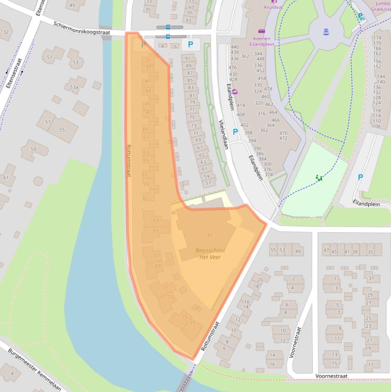 Kaart van postcodegebied 6922EX.