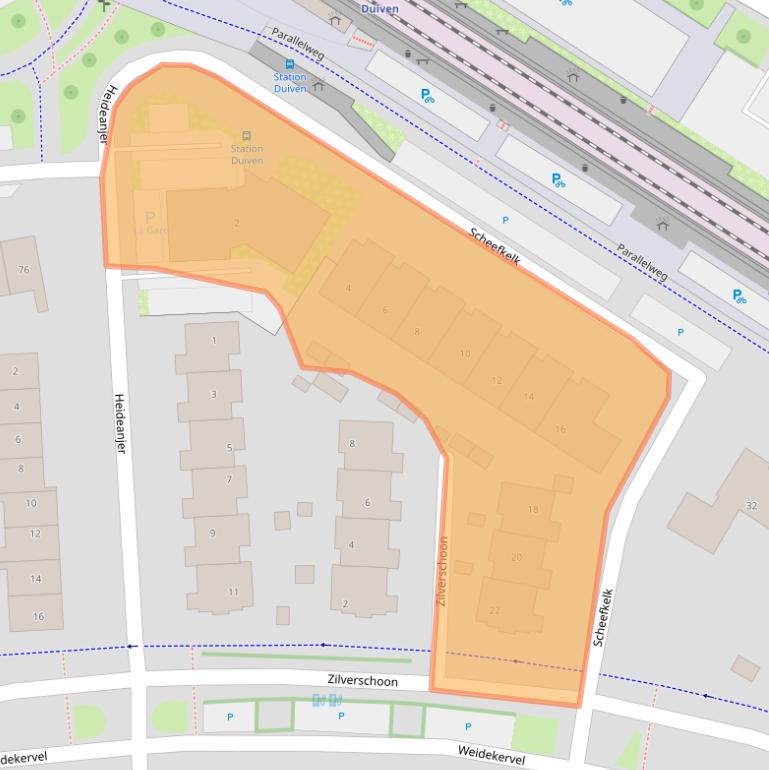 Kaart van postcodegebied 6922HH.