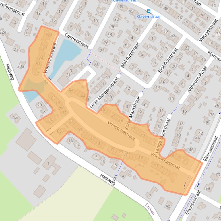 Kaart van postcodegebied 6922JZ.