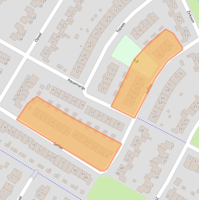 Kaart van postcodegebied 6922NJ.