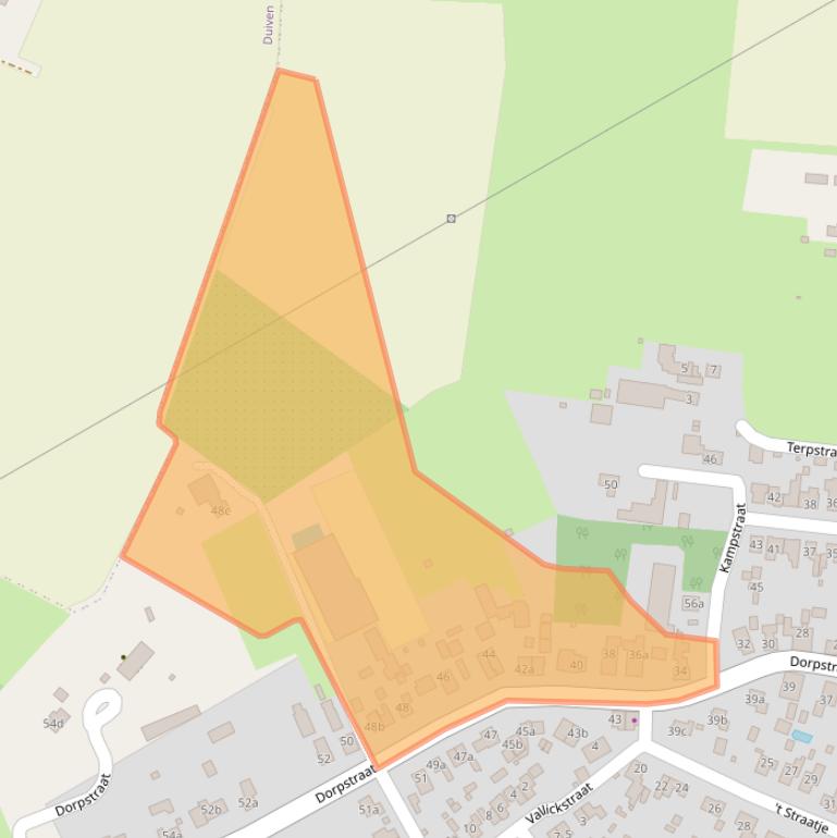 Kaart van postcodegebied 6923AG.