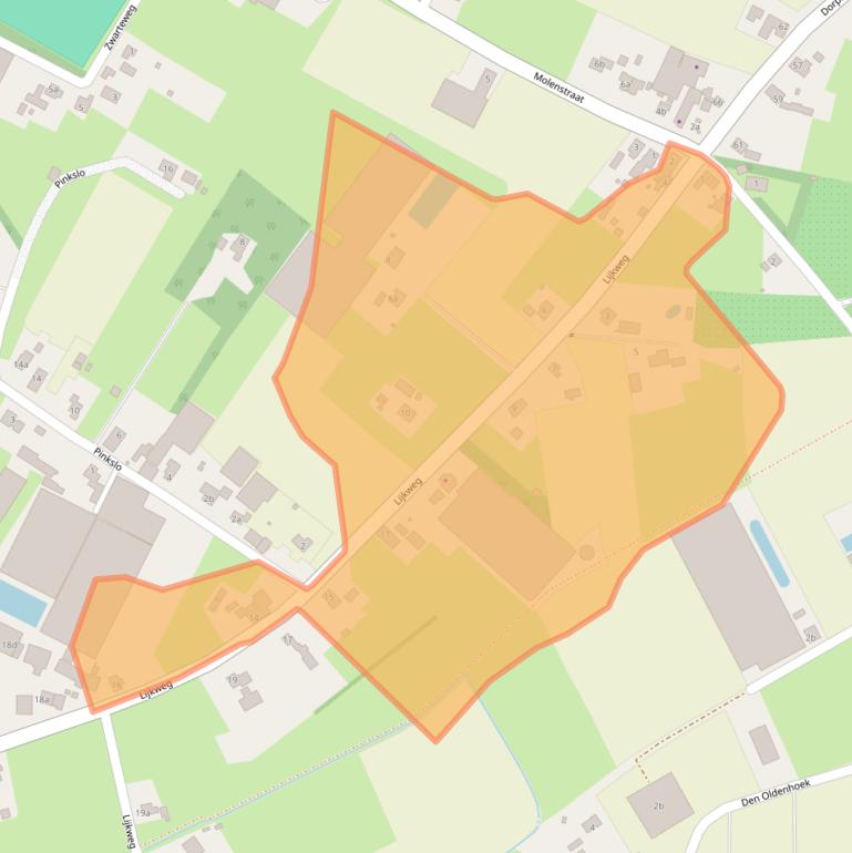 Kaart van postcodegebied 6923CA.