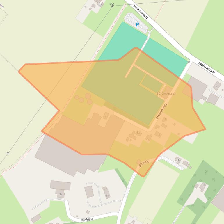 Kaart van postcodegebied 6923CK.