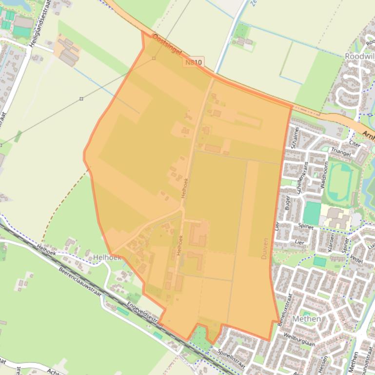 Kaart van postcodegebied 6923PE.