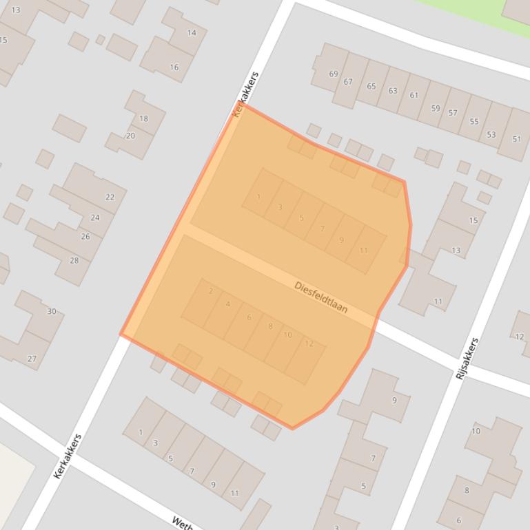 Kaart van postcodegebied 6923PN.