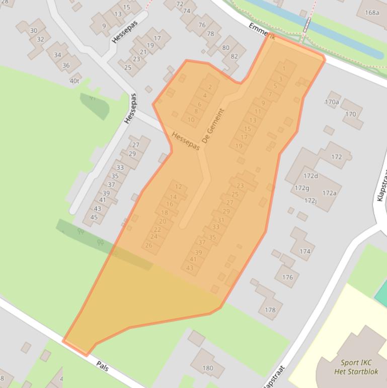 Kaart van postcodegebied 6931HZ.