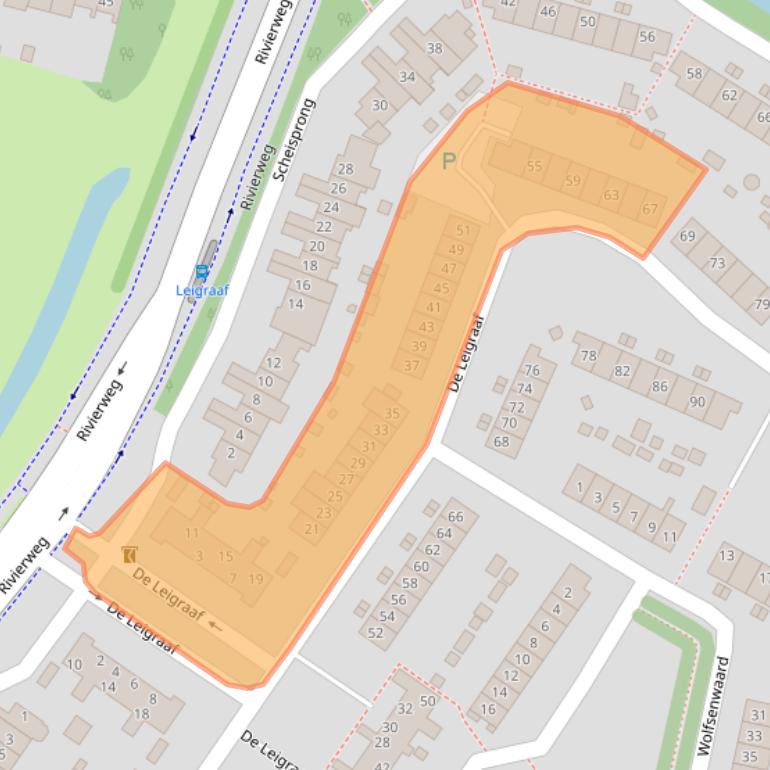 Kaart van postcodegebied 6932BA.