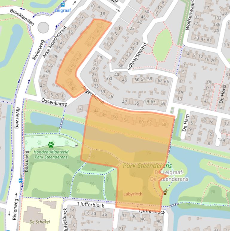 Kaart van postcodegebied 6932BW.