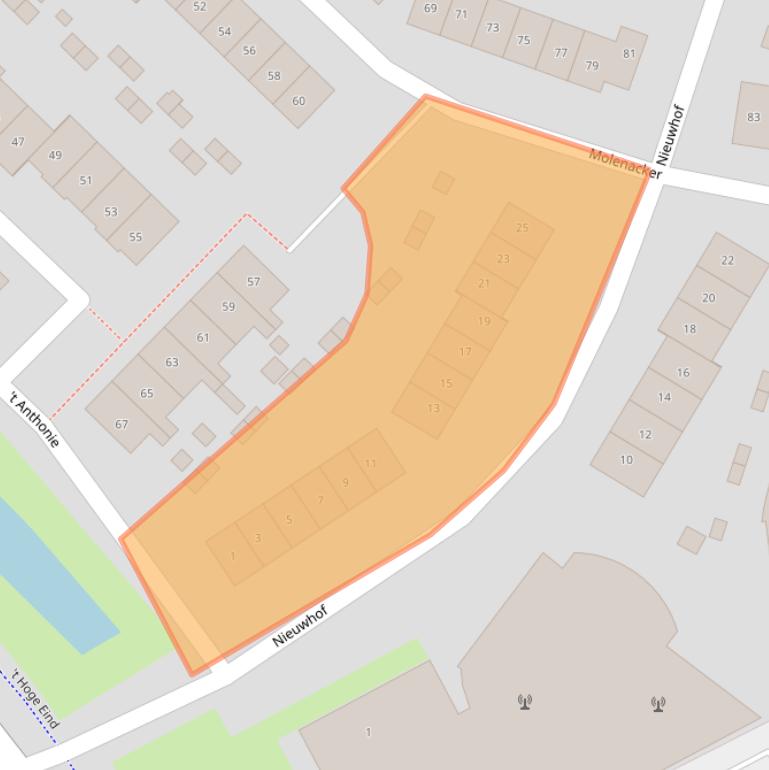 Kaart van postcodegebied 6932JP.