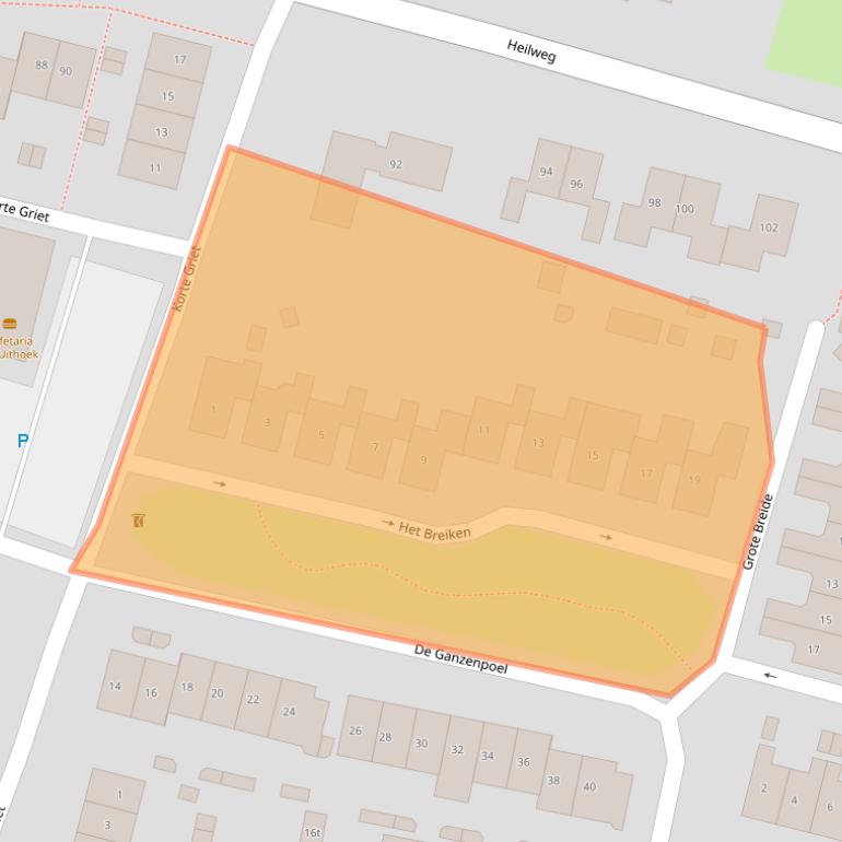 Kaart van postcodegebied 6932LL.