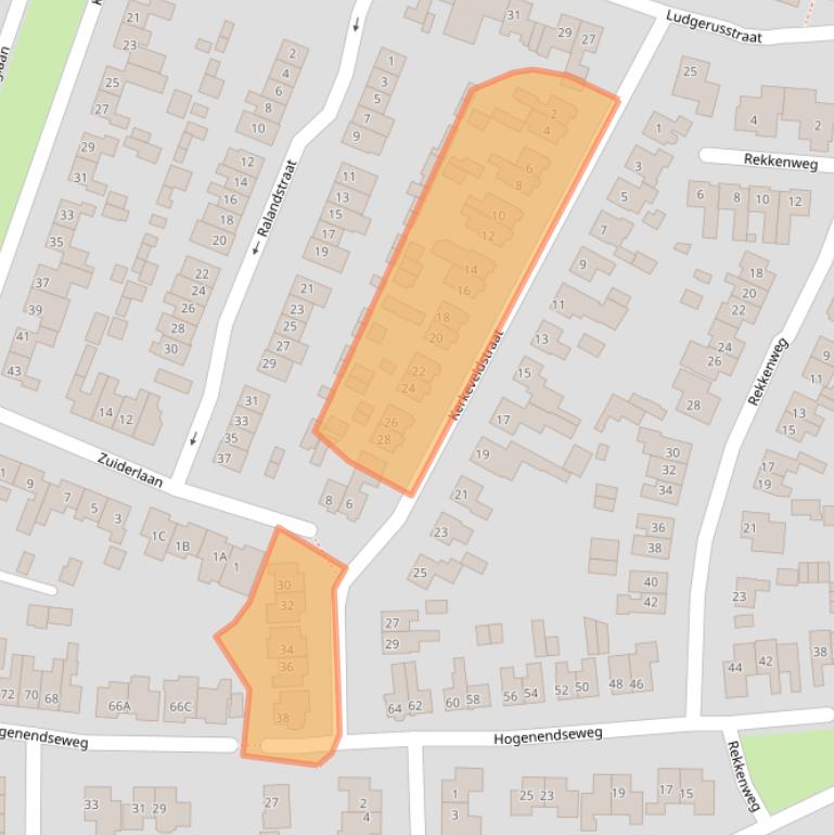 Kaart van postcodegebied 6942DJ.