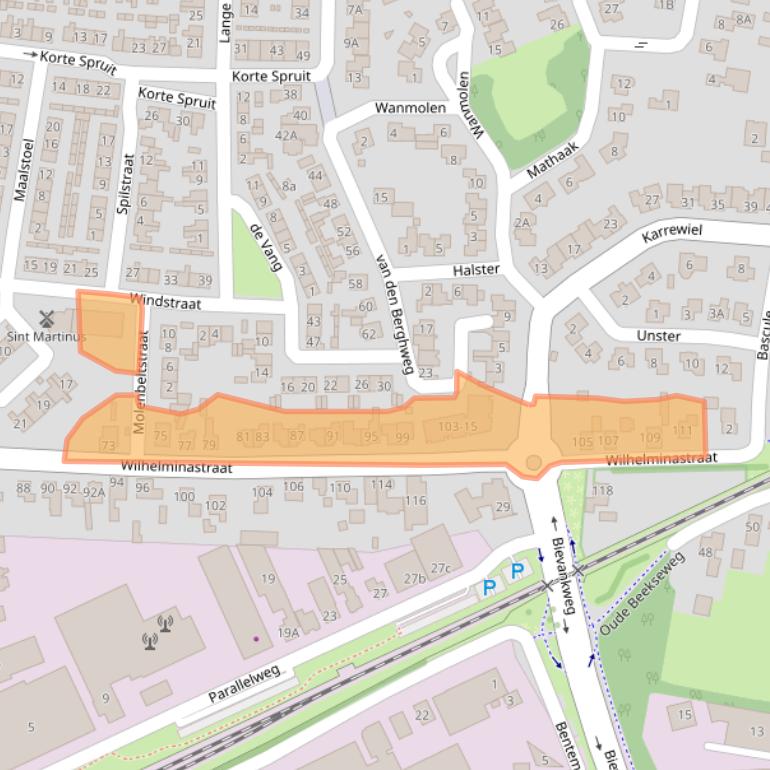 Kaart van postcodegebied 6942ES.