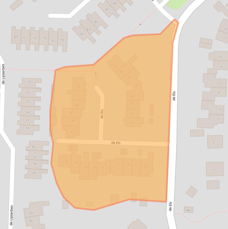 Kaart van postcodegebied 6942TG.