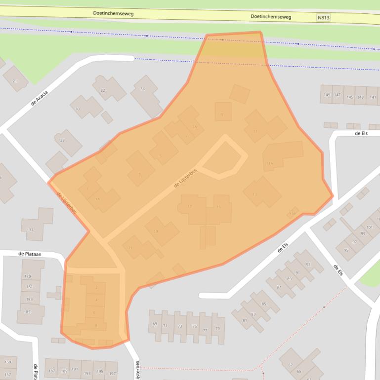 Kaart van postcodegebied 6942TL.