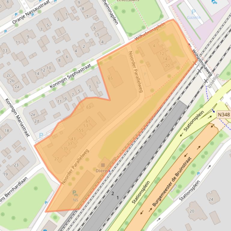 Kaart van postcodegebied 6951AA.