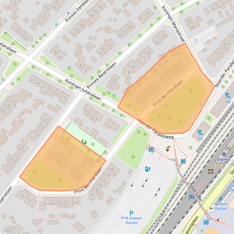 Kaart van postcodegebied 6951AB.