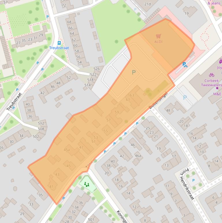 Kaart van postcodegebied 6951AX.