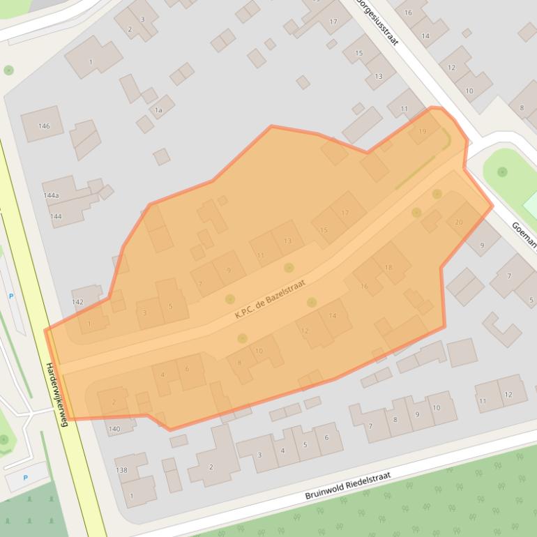 Kaart van postcodegebied 6951BG.