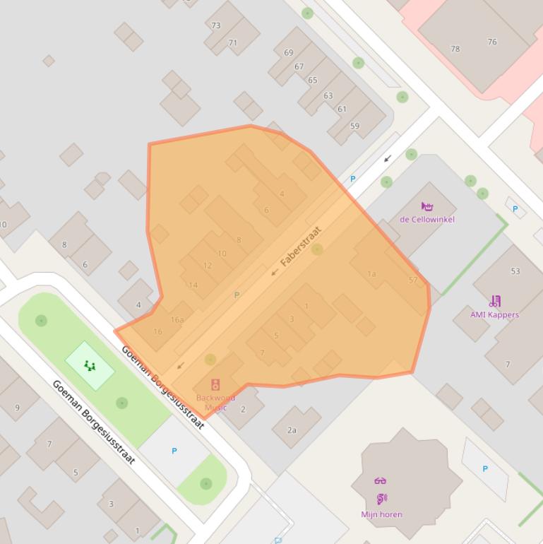 Kaart van postcodegebied 6951BJ.