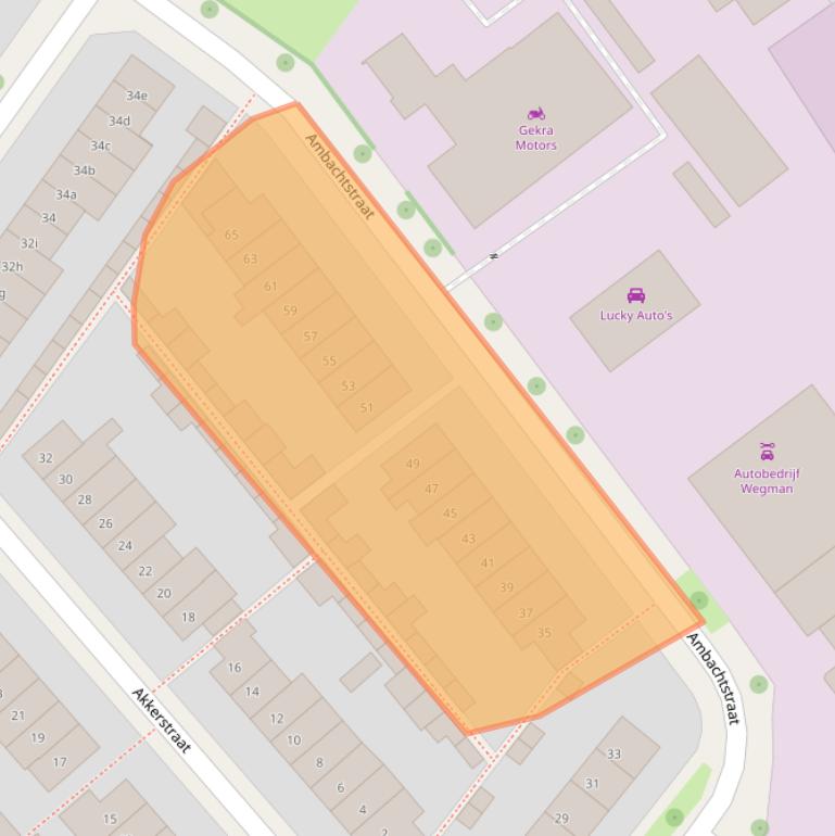 Kaart van postcodegebied 6951CB.