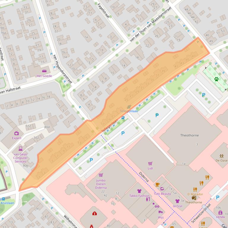 Kaart van postcodegebied 6951DA.