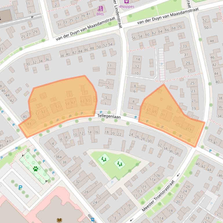 Kaart van postcodegebied 6951DB.