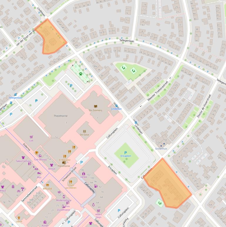 Kaart van postcodegebied 6951DG.