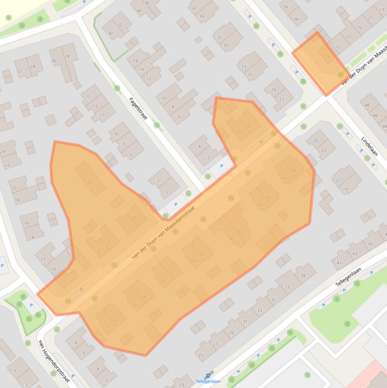 Kaart van postcodegebied 6951DP.