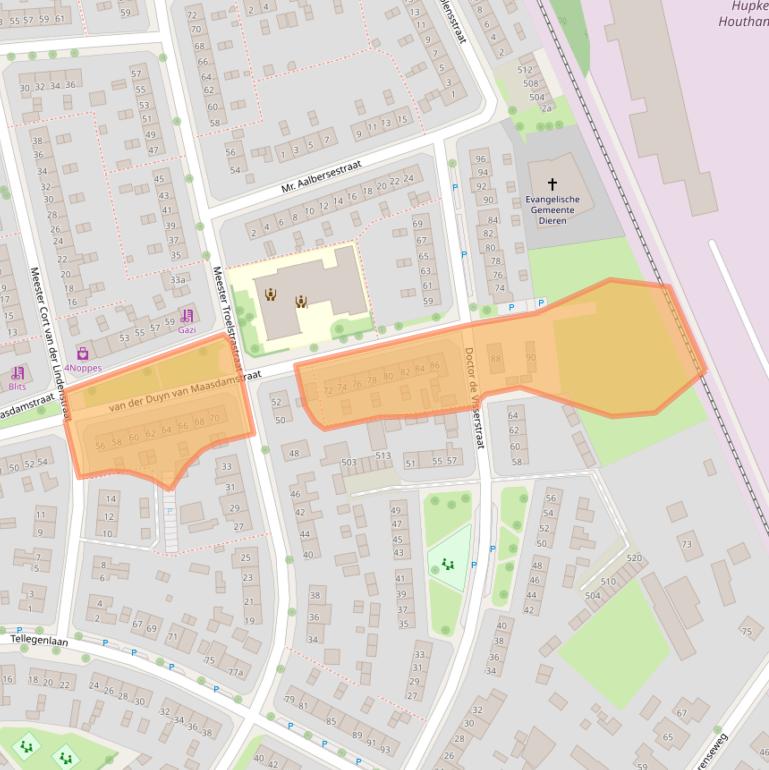 Kaart van postcodegebied 6951DV.