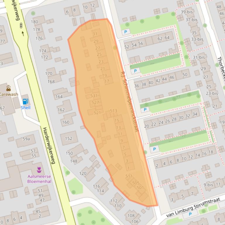 Kaart van postcodegebied 6951EE.