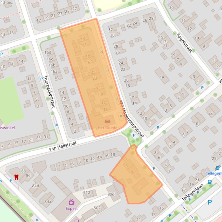 Kaart van postcodegebied 6951EN.