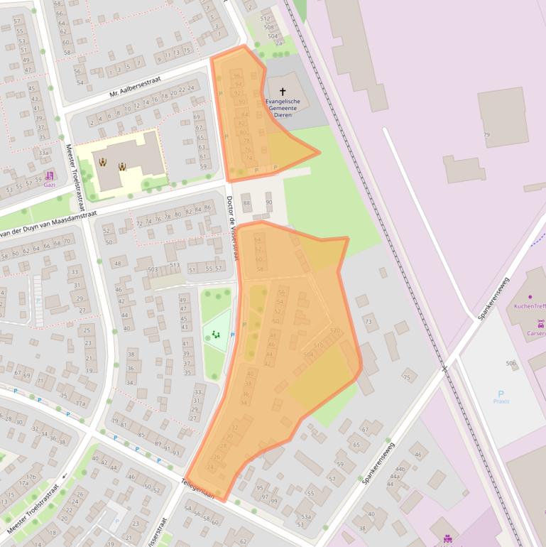 Kaart van postcodegebied 6951GC.