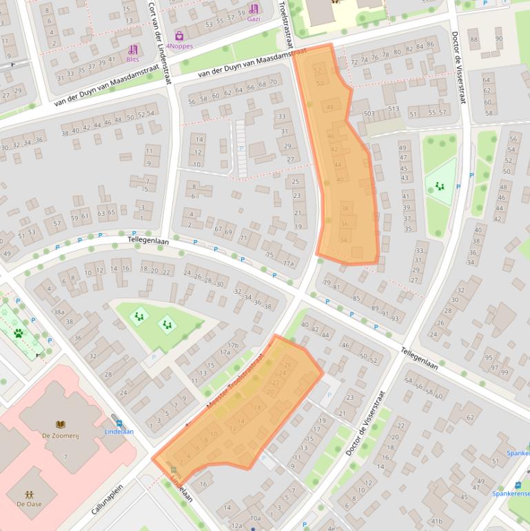 Kaart van postcodegebied 6951GL.