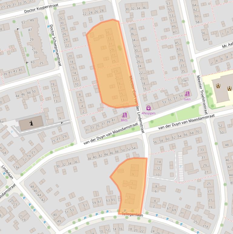 Kaart van postcodegebied 6951GN.