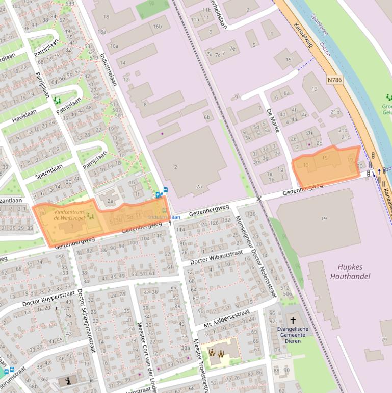 Kaart van postcodegebied 6951GZ.