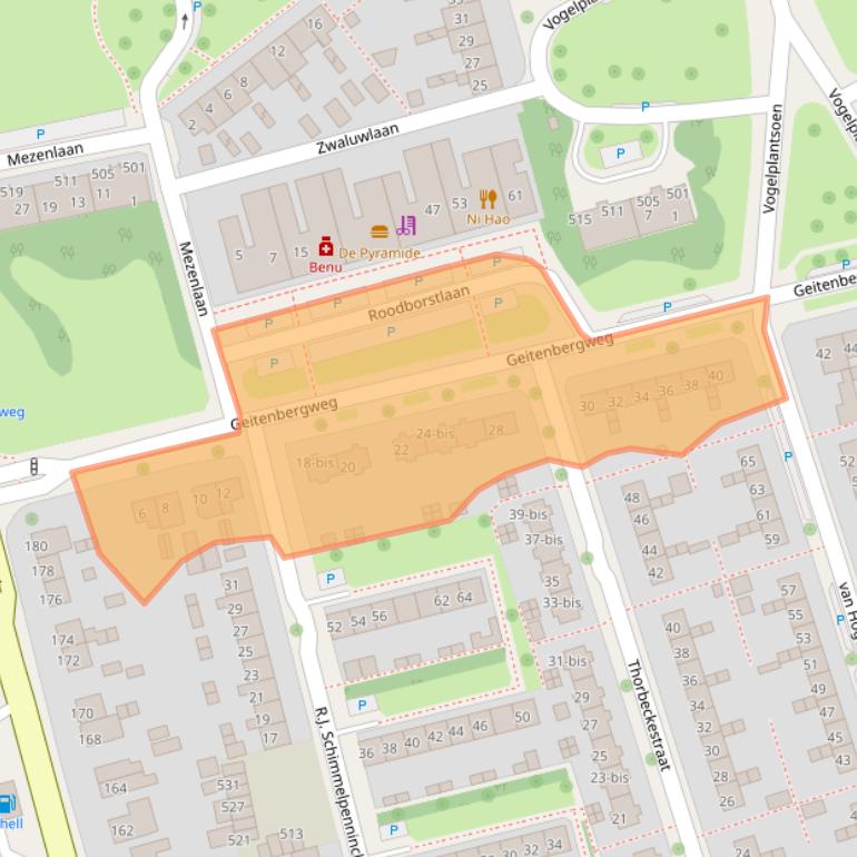 Kaart van postcodegebied 6951HA.