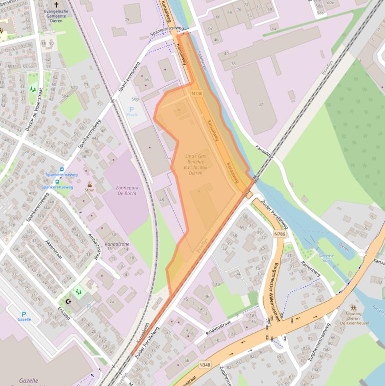 Kaart van postcodegebied 6951KJ.