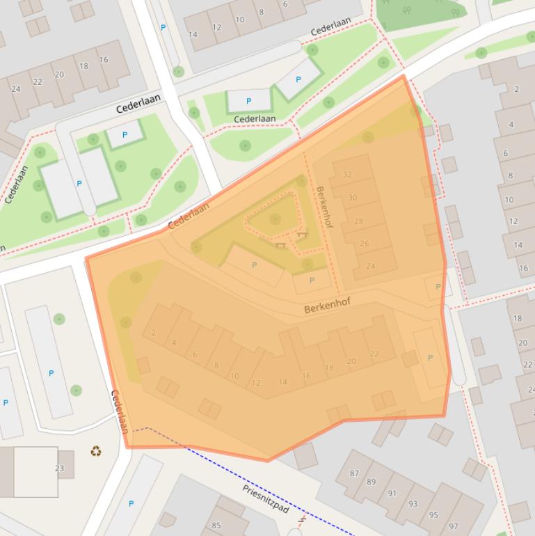 Kaart van postcodegebied 6951NH.