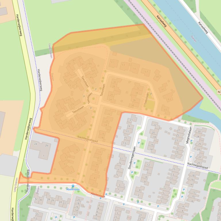 Kaart van postcodegebied 6951NW.