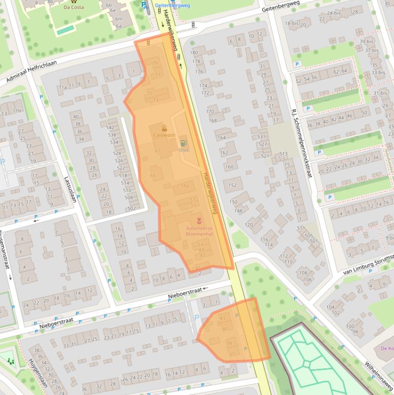 Kaart van postcodegebied 6952AD.