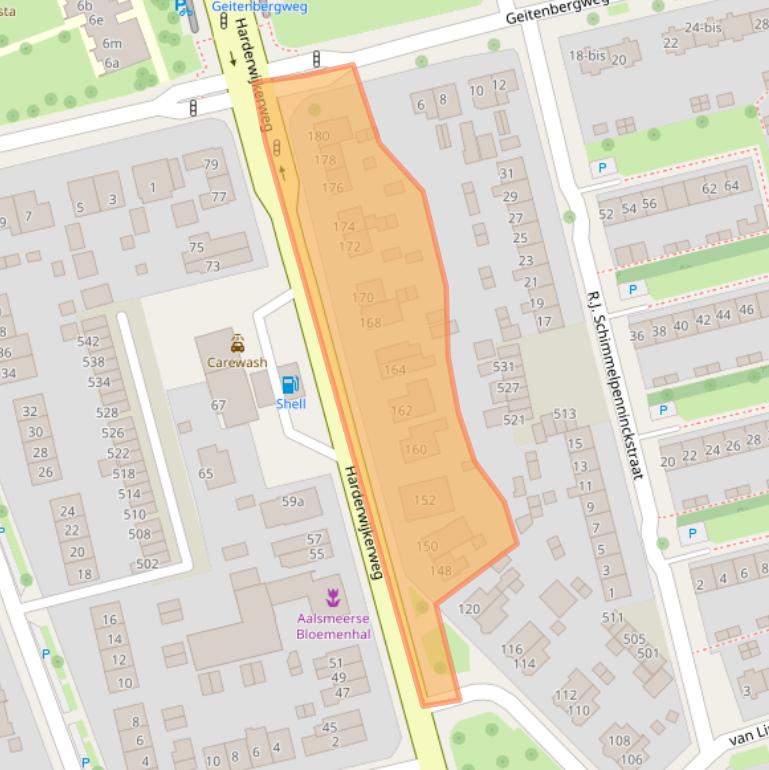 Kaart van postcodegebied 6952AN.