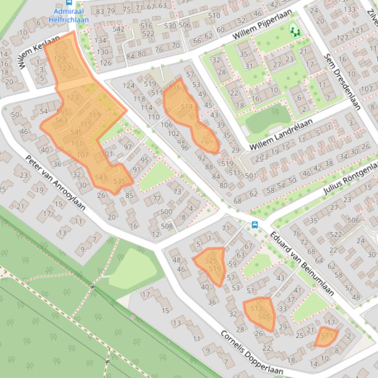 Kaart van postcodegebied 6952CL.