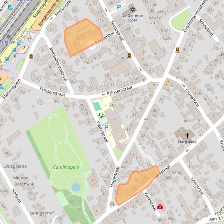 Kaart van postcodegebied 6953BK.