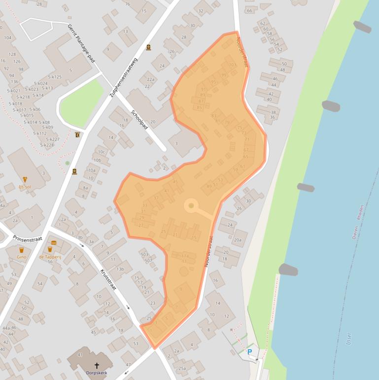 Kaart van postcodegebied 6953CD.