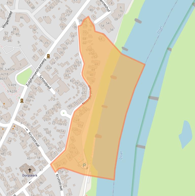 Kaart van postcodegebied 6953CE.